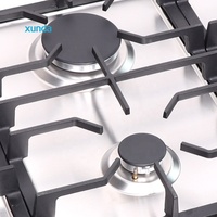 Estufa de Gas Empotrable Xunda de Alta Calidad, Acero Inoxidable, Cinco (5) Quemadores, para Cocina y Restaurante