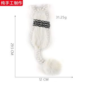 2021 NEW Design Fashion Garment Accessories Imitation Cat Applique Pearl Lace Decorate Cat Back Patch - Product Image 3