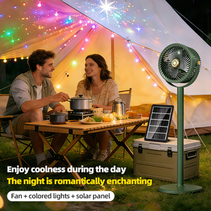Ventilateur solaire portable pliable de 4000 mAh avec panneau solaire pour le voyage, le camping et l'extérieur - Product Image 1