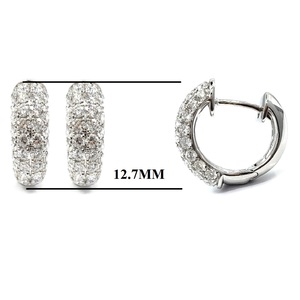 Boucles d'oreilles créoles en or blanc massif 18 carats avec diamants véritables pour femmes, tendance, cadeau de mariage et occasions festives, vente en gros Chine - Product Image 2