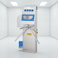 Machine automatique de nettoyage de semelles de chaussures avec système de brosses en acier inoxydable pour le contrôle de l'hygiène des usines agroalimentaires