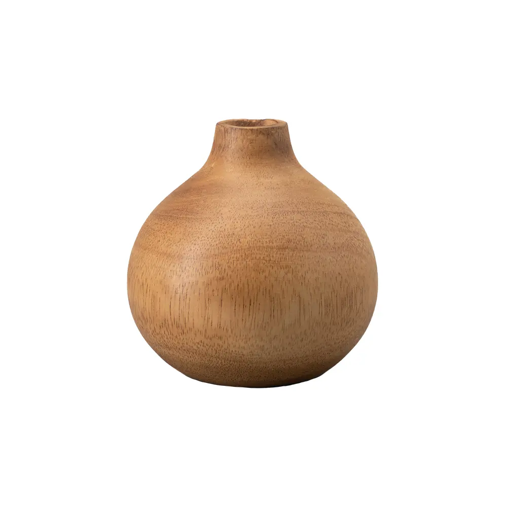 High Quality Thai Handicraft 4 Inch Tall Gourd Shape Reed Diffuser Made From Mango Wood Wood Vase For Home Decor and Gift