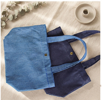 Sac fourre-tout en jean personnalisable, sac en toile minimaliste avec bouton en laiton, vente en gros, sac cadeau pour promotion d'entreprise