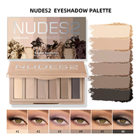 Palette de fards à paupières miniatures Lakerain 6 couleurs, tons mats et scintillants, tons terreux, fini brume fine, produit très vendu pour le commerce extérieur