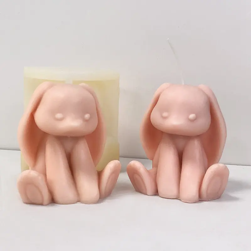 DIY Animal Rabbit Scented Candle Silicone Mold for Candle Making