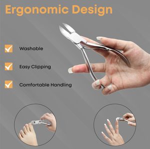 Herramienta de pedicura, cortaúñas profesional para uñas gruesas y encarnadas, alicates de <span class=keywords><strong>Nariz</strong></span> de águila de acero inoxidable, cortador de uñas para hombres y mujeres - Product Image 5