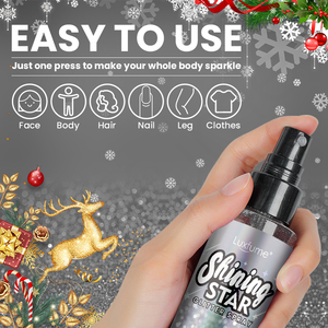 Luxfume Brillant Longue Durée Étanche Paillettes Peau <span class=keywords><strong>Spray</strong></span> Private Label Highlight pour Cheveux Corps Brillance - Product Image 3