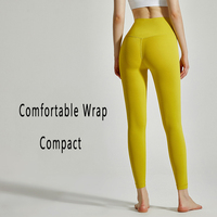 Leggings de yoga taille haute effet seconde peau avec poches, sans démarcation visible, pour femme, longueur 7/8, pour gym, fitness et entraînement, effet push-up fessier