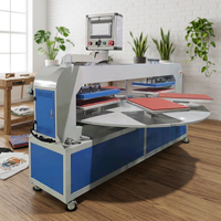 Presse à chaud six stations entièrement automatique pour sublimation et transfert thermique, idéale pour l'impression personnalisée de t-shirts, oreillers et textiles