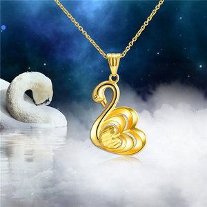 תכשיטי חיות יוקרתיים, שרשרת תליון ברבור מזהב מלא 18 קראט איכותי לנשים - Product Image 6