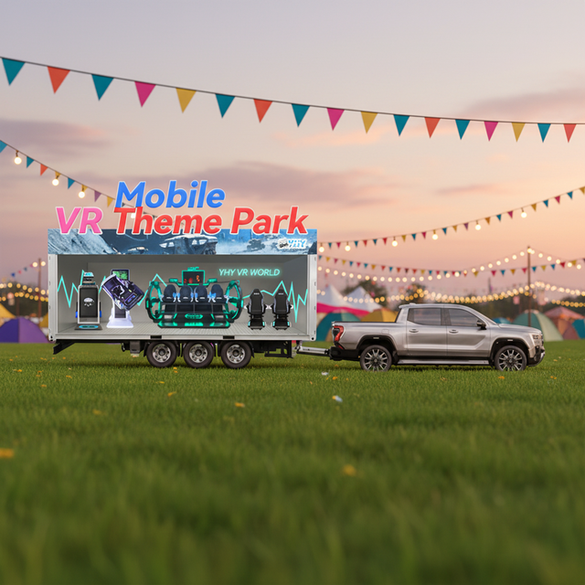 YHY Customization Commercial Mobile VR Theme Park Mobile Game Truck With Racing Simulator Equipment Roller Coaster VR Cinema