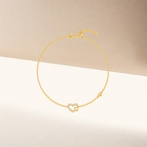 Pulsera de Moda CANNER, Diseño Minimalista con Corazón y Flor, Zirconia Cúbica, Plata 925, Gran Venta - Product Image 2