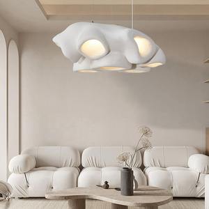 Luminaire suspendu de style nordique pour restaurant, design original, moderne, minimaliste, style wabi-sabi, éclairage LED à hauteur réglable, moyen - Product Image 1