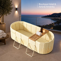 Baignoire ovale pliable portable avec supports métalliques repliables, baignoire spa pliable en PVC pour bain chaud et bain froid, vente en gros OEM