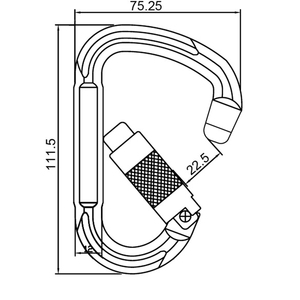 A713KTL-3-1 Mousqueton triple verrouillage en aluminium CE EN362 EN12275 25kN HMS - Product Image 3