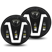 Phares ronds en forme de V de 5,75 pouces, faisceau haut et bas, phare LED rond H4 pour voiture, moto, accessoires de voiture
