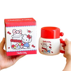 Mug en céramique Hello Kitty avec couvercle et poignée, tasse de bureau réutilisable pour cadeaux - Product Image 5