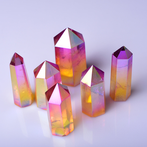 Bán Buôn Đánh Bóng Tự Nhiên May Mắn Mạ Điện Hào Quang Pha Lê Đá Wand Điểm Cột - Product Image 2