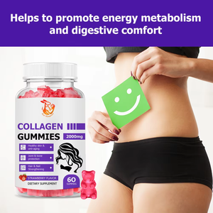 OEM ODM Adult Strawberry Cream Flavor Hydrolyzed Collagen Gummies Biotin Zinc Vitamin D3 Complex for Hair and Nails - Product Image 4