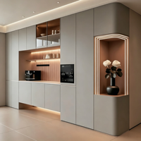Buffet de Luxe pour Garde-Manger, Meuble de Rangement Design avec Vitrine en Verre, Meuble Buffet de Luxe