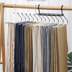 Porte-pantalons multifonctionnel, organisateur de placard, cintres, organisateur de placard, gain de place, plusieurs couches, utilisations multifonctionnelles - Product Image 4