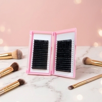 Extensions de cils individuelles en cachemire de marque privée, volume mat premium foncé, fournitures pour extensions de cils