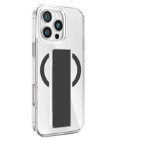 Support magnétique transparent antichoc en TPU+PC de 3,2 mm d'épaisseur avec aimants de 3500 Gauss, design animal, protection intégrale à 360°