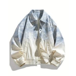 Nouvelle veste dégradée pour homme - Design dégradé unique tie-dye, col rabattu, adaptée au style décontracté et urbain du printemps et de l'automne - Product Image 2