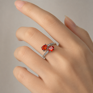 Anello in pietra rossa, design classico, gioiello alla moda per l'uso quotidiano - Product Image 4