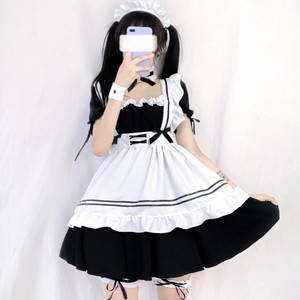 Costume de demoiselle d'honneur, robe Lolita Sweetheart, tissu en polyester noir, LMSXLXXLXXXL, tenue de cosplay, vêtements de scène - Product Image 5