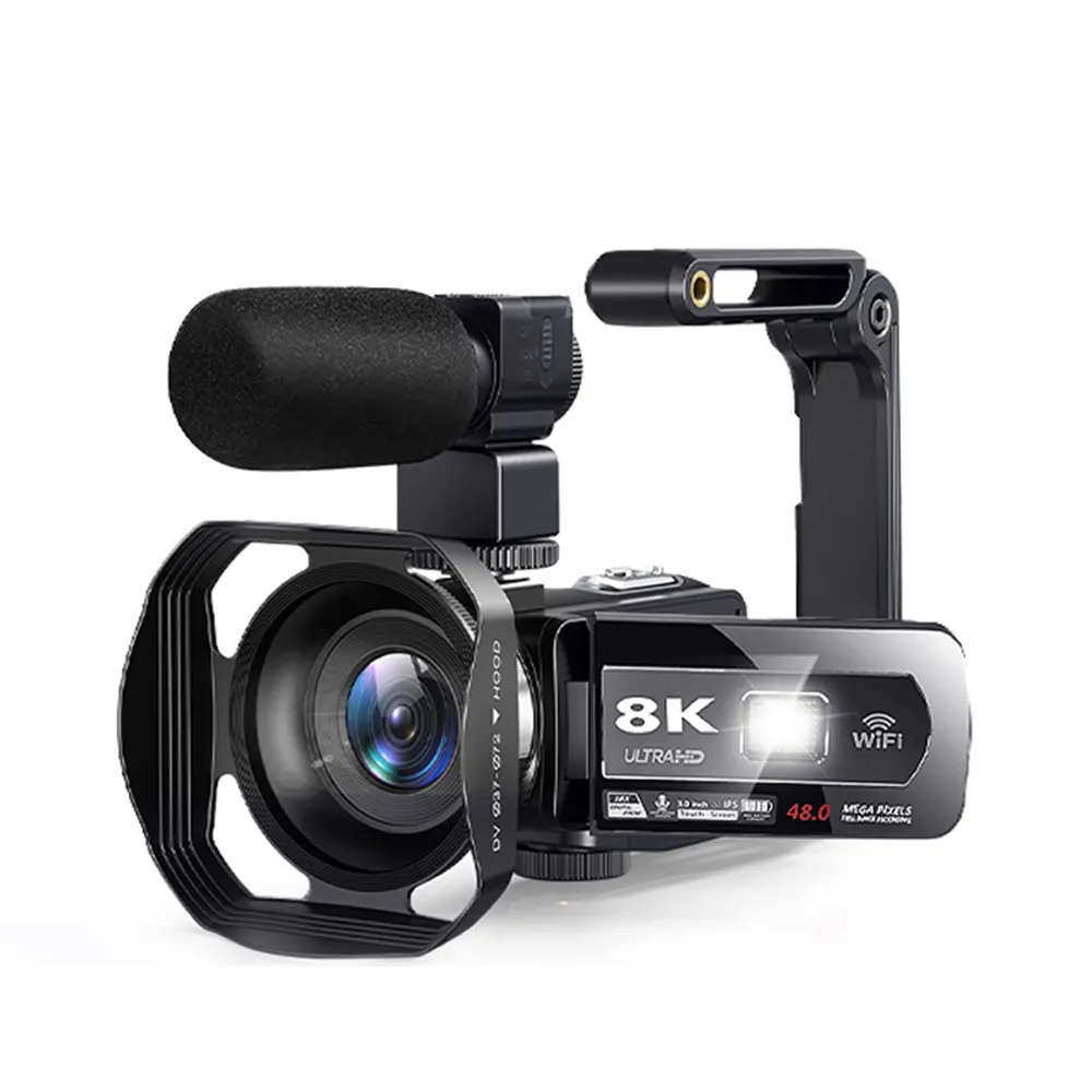 Caméra vidéo professionnelle 8K Mini caméra Enregistreur vidéo numérique portable Corps Mini caméra Vlog avec microphone sans fil