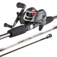 Kit Canne et Moulinet de Pêche à Lancer en Fibre de Verre 2 Sections 1,8 m 114 g – Ensemble Complet
