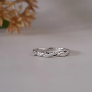 Elegant White Gold Diamond Infinity Twist Band <b>Ring</b> for Women Wedding Engagement Anniversary Gift Luxury Fine Jewelry - Product Image 6
