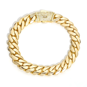 Statement Urban Streetwear Bezel Set GRA Moissanite Cuban Bracelets S925 Silver 18K Gold Plated Iced Out Curb Interlocked <b>Men</b> - Product Image 3