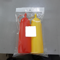 Bouteilles de Ketchup ANAX en Plastique Alimentaire 350ml, Design Moderne, Hermétiques, Portables, Légères, Taille M, pour Sauce et Stockage