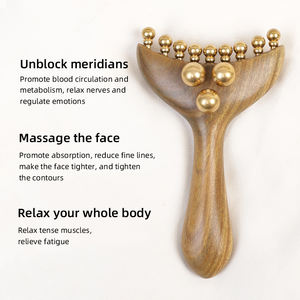 Herramienta de Masaje Gua Sha de Madera y Latón para Meridianos, Masajeador Corporal Completo para Pecho y Senos, Incluye Nódulos <span class=keywords><strong>Linfáticos</strong></span> Axilares para Masaje Facial - Product Image 3