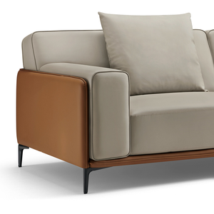 Juego de sofá moderno de cuero de 1-3 asientos con patas de metal tapizadas suaves, muebles para sala de estar y hospital de nuevo diseño - Product Image 5