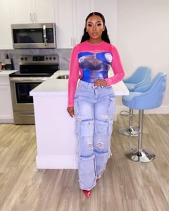 <span class=keywords><strong>Jeans</strong></span> <span class=keywords><strong>in</strong></span> Denim di Cotone alla Moda di <span class=keywords><strong>Alta</strong></span> Qualità Pronti per la Spedizione Pantaloni Cargo da Donna <span class=keywords><strong>con</strong></span> Tasche - Product Image 1