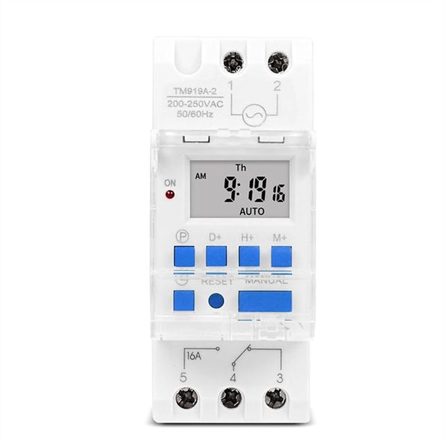 Low Price 16A LCD Digital Timer Switch 110V-240V Weekly/Daily 24-hour Programmable IP67 DIN-rail CE Certified 2-Year Warranty