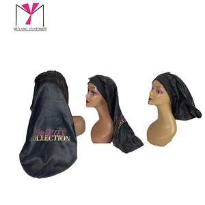 Gorro Largo de Satén Tierra Extensions con Broche a Presión para Adultos, Color Negro, Accesorio de Moda para la Cabeza - Product Image 3