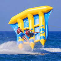 Bateau gonflable flottant pour parc aquatique, bateau banane gonflable, tube remorquable, bateau poisson volant gonflable