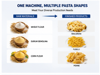 Machine automatique de fabrication de pâtes et de macaronis, équipement de ligne de production de farine en acier inoxydable de qualité alimentaire pour le traitement des produits céréaliers