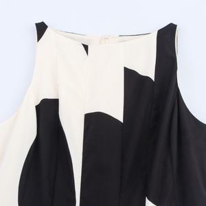 Vestido Largo Informal de Verano para Mujer, Tejido Natural Transpirable, Cuello Redondo, Sin Mangas, Beige y Negro, Servicio OEM, Gran Venta - Product Image 3