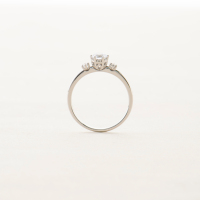 Bague en or 18 carats plaqué or avec diamant solitaire - Élégante bague de promesse de mariage pour femmes - Bijoux haut de gamme