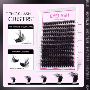 <span class=keywords><strong>Kit</strong></span> de <span class=keywords><strong>faux</strong></span> <span class=keywords><strong>cils</strong></span> en grappe 80D personnalisés 10-18mm, extensions de <span class=keywords><strong>cils</strong></span> individuels DIY, <span class=keywords><strong>cils</strong></span> en <span class=keywords><strong>faux</strong></span> vison dense effet wispy courbure D, auto-greffables - Product Image 3