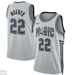 Vente en gros personnalisée <span class=keywords><strong>Orlando</strong></span> <span class=keywords><strong>Magic</strong></span> # 5 # <span class=keywords><strong>Maillot</strong></span> de basket-ball gris édition City en maille poly, unisexe, adulte, manches courtes, transfrontalier - Product Image 1