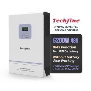 Techfine giá tốt 100A MPPT sạc giai đoạn duy nhất trên Off Grid 6KW 6200 Wát PV lai năng lượng mặt trời biến tần có thể làm việc mà không cần pin - Product Image 1