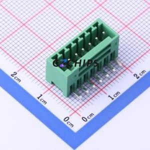DB2ERC-2.54-7P-GN Plug-in Terminal Block Bent Lead Through Hole,P=2.54mm Board-to-Board / Socket - Closed 1x7P 2.54mm Green - Product Image 1