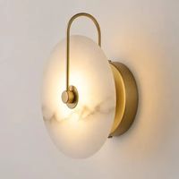 Applique murale ronde en albâtre, luminaire moderne noir, élégant et décoratif, lampe murale contemporaine pour intérieur