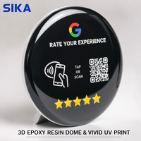Étiquette NFC personnalisable SIKA Mini NTAG213 en PVC époxy étanche avec code QR pour avis Google, TikTok, Yelp, menus, tables, hôtels, RFID